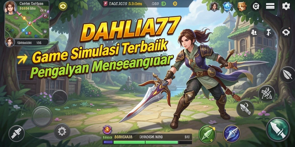 Tampilan gameplay menakjubkan dari DAHLIA77 dalam simulasi yang penuh warna.