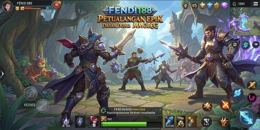 Gameplay intens di dunia FENDI188 dengan pertarungan dan eksplorasi.