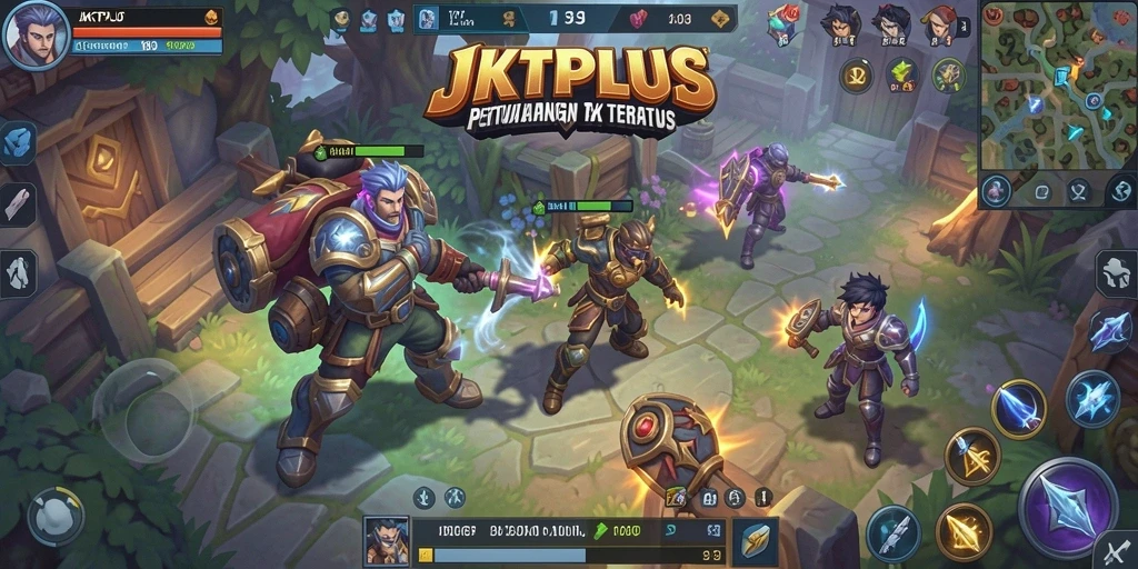 Screenshot utama JKTPLUS menampilkan momen seru dalam pertempuran ARPG.