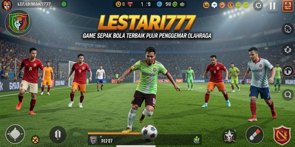 Tampilan gameplay LESTARI777 dengan aksi sepak bola yang mendebarkan.