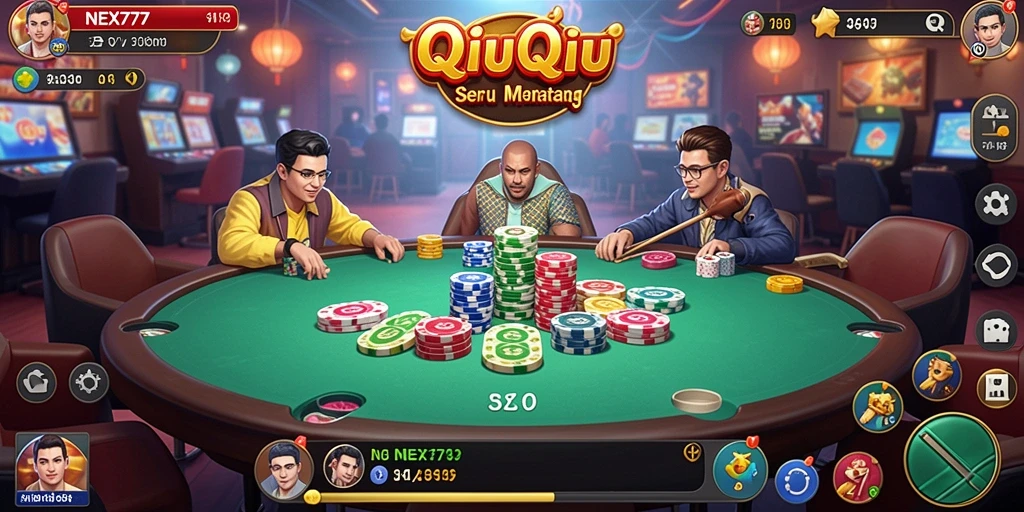 Screenshot gameplay NEX777 menampilkan momen seru saat bermain QiuQiu.