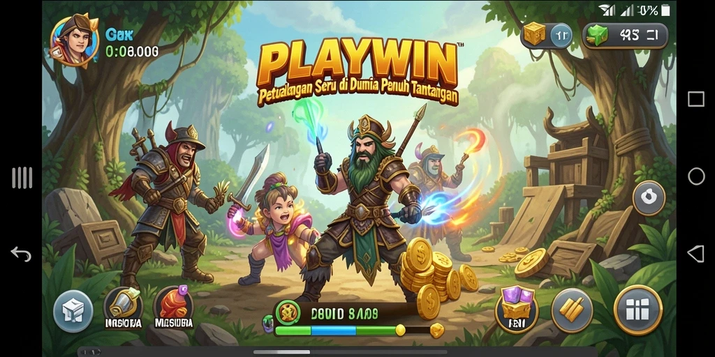 Tampilan gameplay petualangan yang seru dan menantang di PLAYWIN.