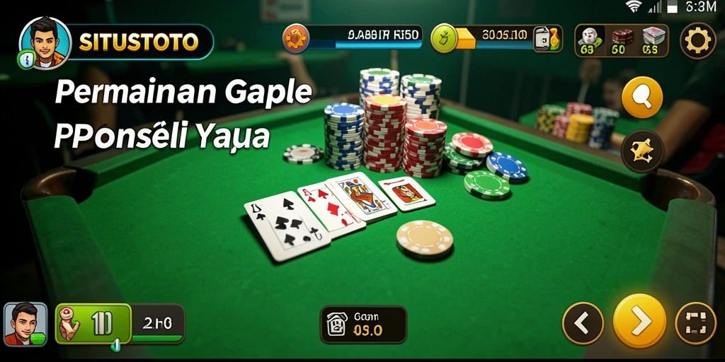 Tampilan gameplay menarik dalam permainan Gaple SITUSTOTO.