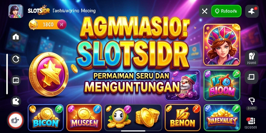 Tampilan gameplay menarik SLOTSIDR dengan mesin slot beragam tema.